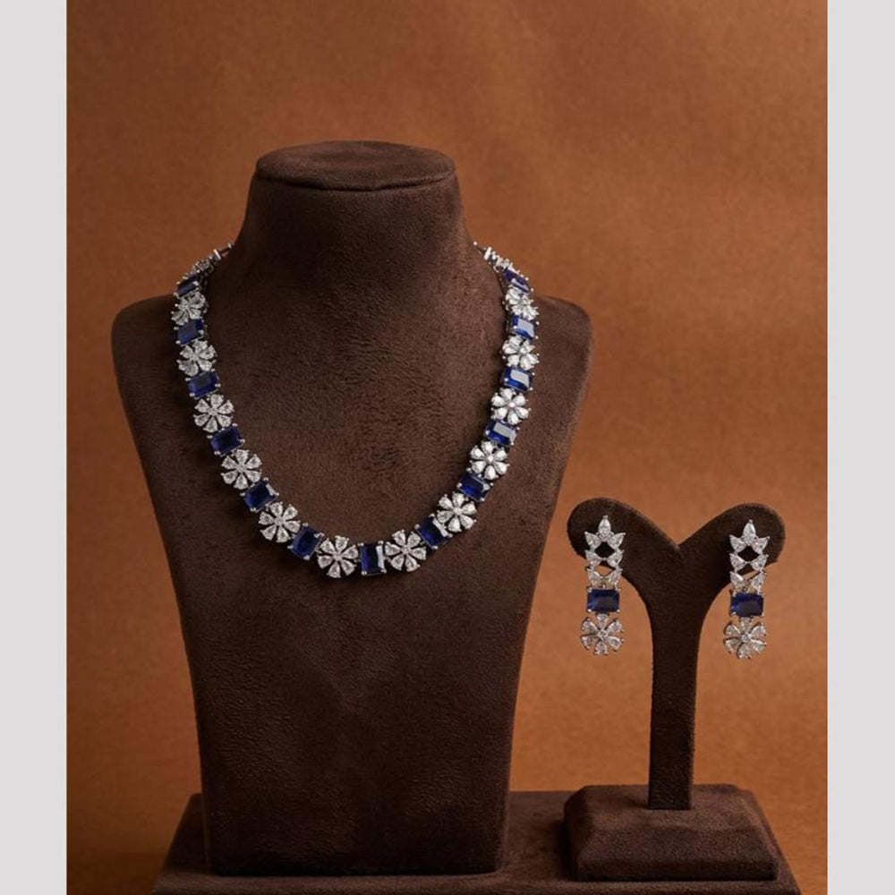 FS Collection Dazzling American Diamond Necklace Set