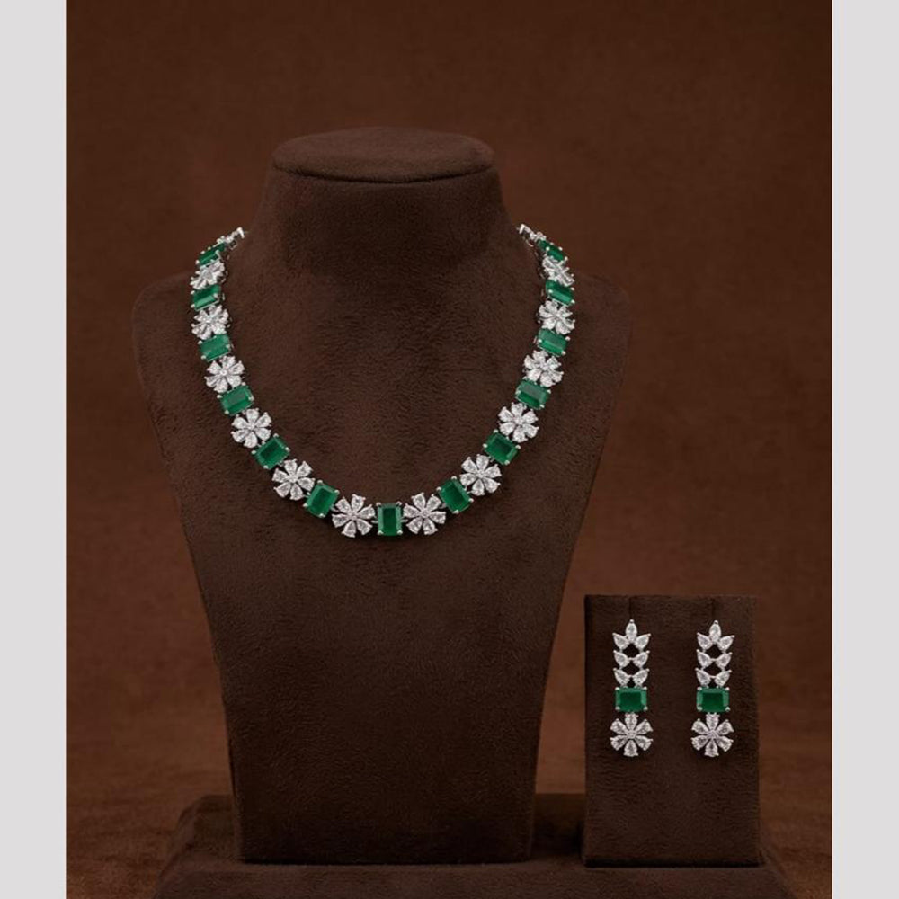 FS Collection Dazzling American Diamond Necklace Set
