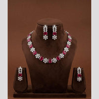 FS Collection Dazzling American Diamond Necklace Set