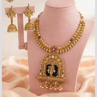 FS Collection Classic Pota Stone And Pearl Temple Necklace Set