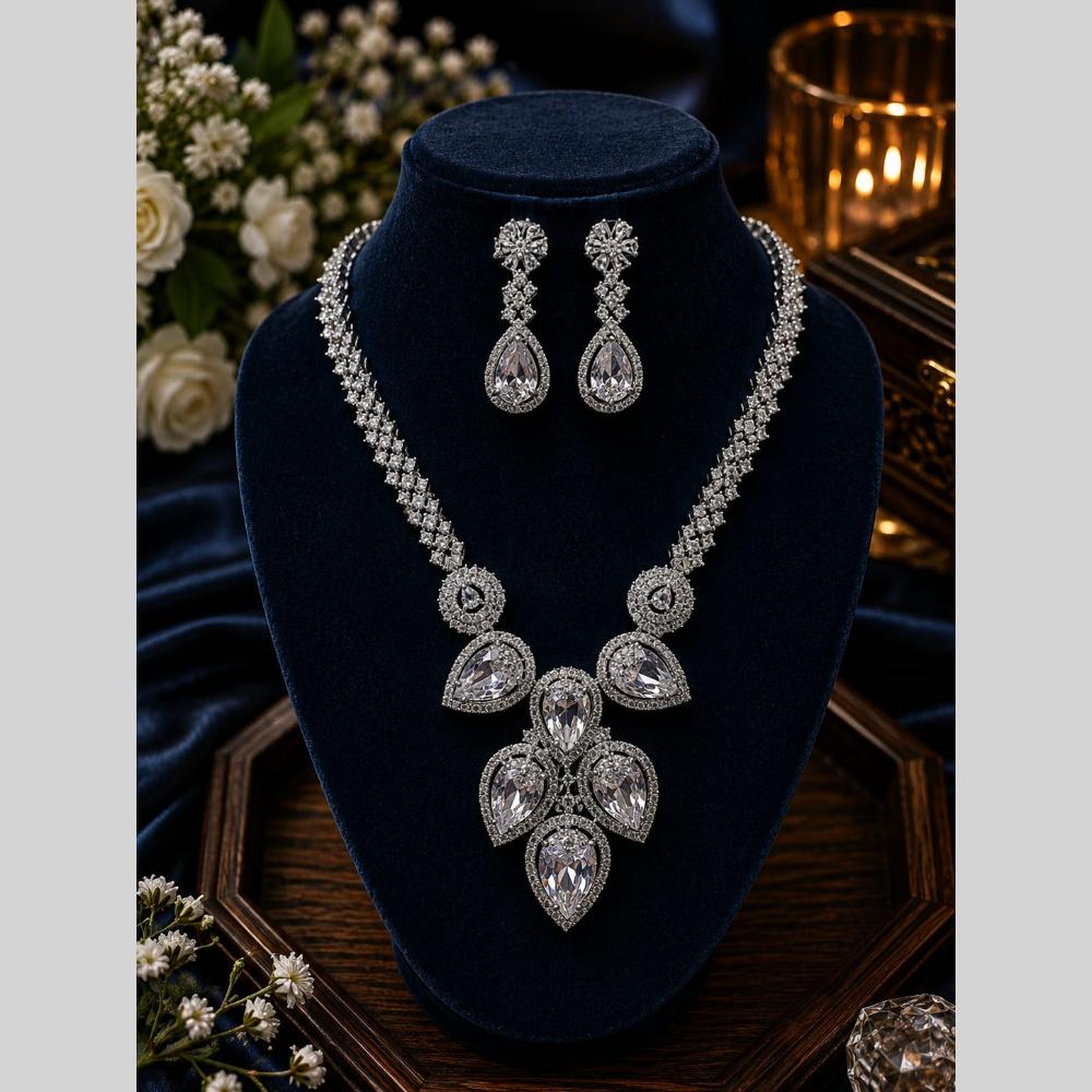 FS Collection Royal Look American Daimond And Austrian Stone Necklace Set