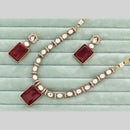 FS Collection Glamorous Polki Kundan Stone Necklace Set