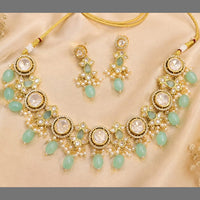 FS Collection Statement Polki Kundan Stone And Pearl Jewellery Set