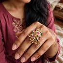 FS Collection Designer Pota Stone And Pearl Statement Ring for Women