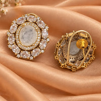 FS Collection Glamorous American Diamond Sparkle Stud Earrings