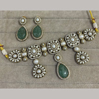 FS Collection Classic Pota Stone And Beaded Choker Necklace Set