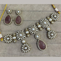 FS Collection Classic Pota Stone And Beaded Choker Necklace Set