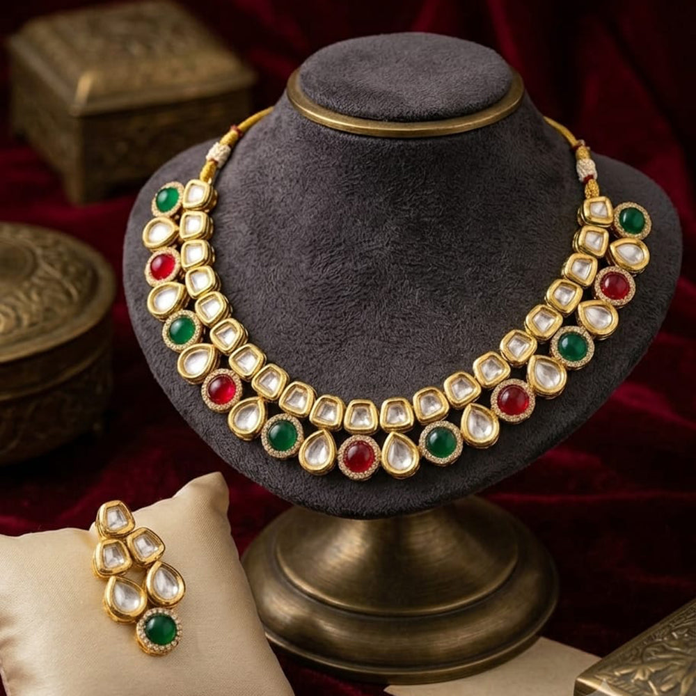 FS Collection Classic Pota Stone Necklace Set