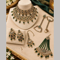 FS Collection Austrian Stone And Pearl Bridal Ensemble Choker Necklace Set