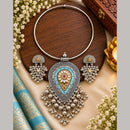 FS Collection 2 Tone Plated Pota Stone And Pearl Necklace Set