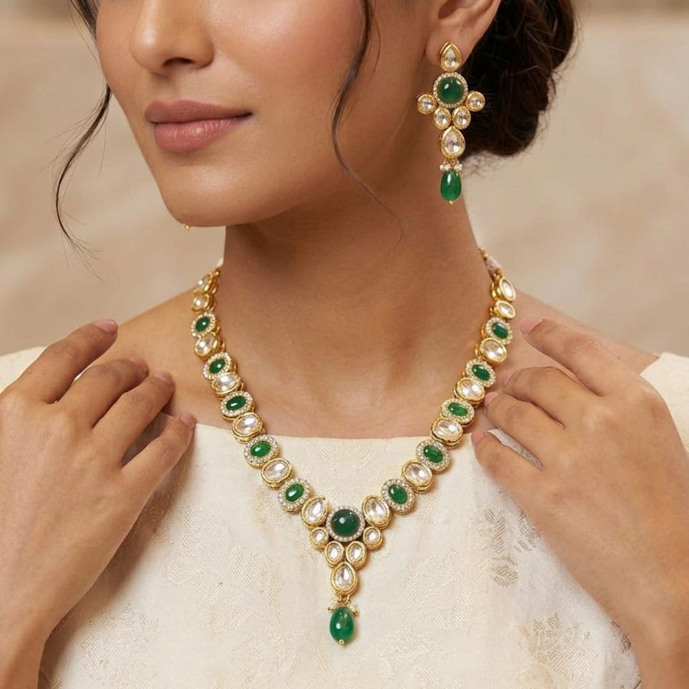 FS Collection Elegant Pota Stone And Beads Necklace Set
