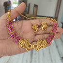 FS Collection Elegant Pota Stone Elephant Motif Necklace Set