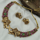 FS Collection Elegant Pota Stone Elephant Motif Necklace Set