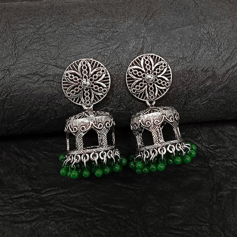 Darshana Jewels Oxidised Plated Jhumki Earrings