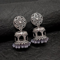 Darshana Jewels Oxidised Plated Jhumki Earrings