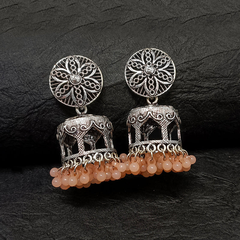 Darshana Jewels Oxidised Plated Jhumki Earrings