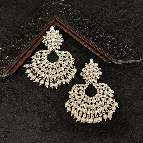 Darshana Jewels Gold Plated Kundan Stone Dangler Earrings