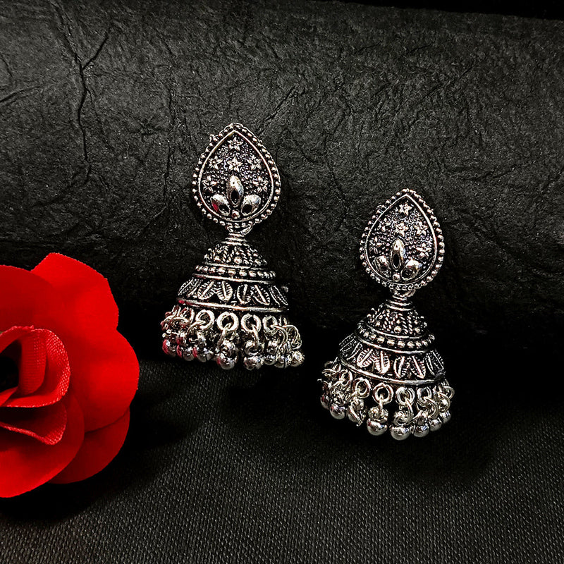 Darshana Jewels Oxidised Plated Jhumki Earrings