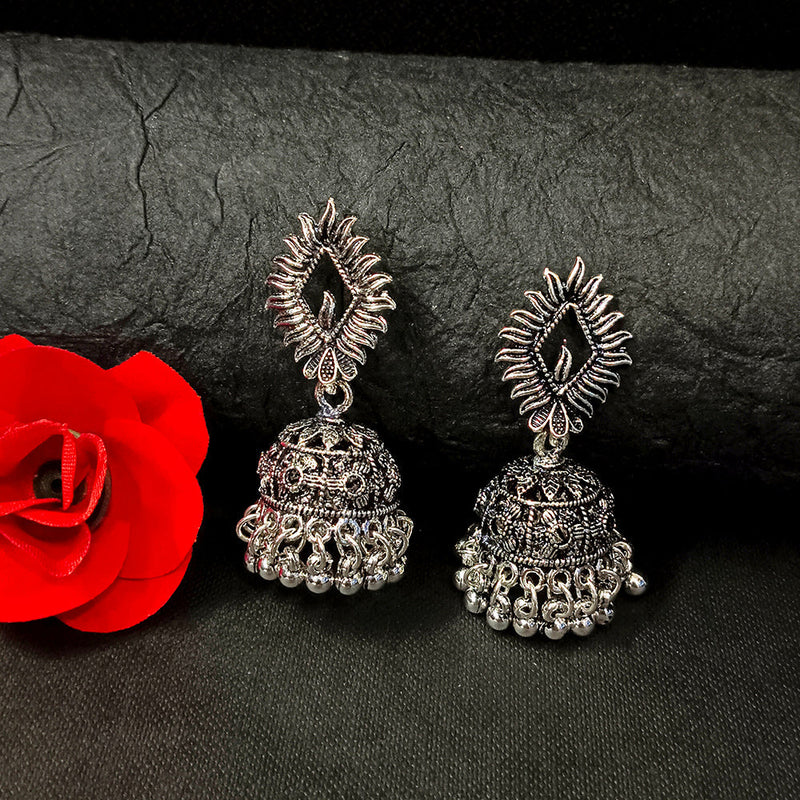 Darshana Jewels Oxidised Plated Jhumki Earrings