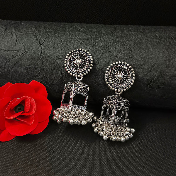 Darshana Jewels Oxidised Plated Jhumki Earrings