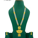 Mahavir Gold Plated Pearls Long Necklace Set