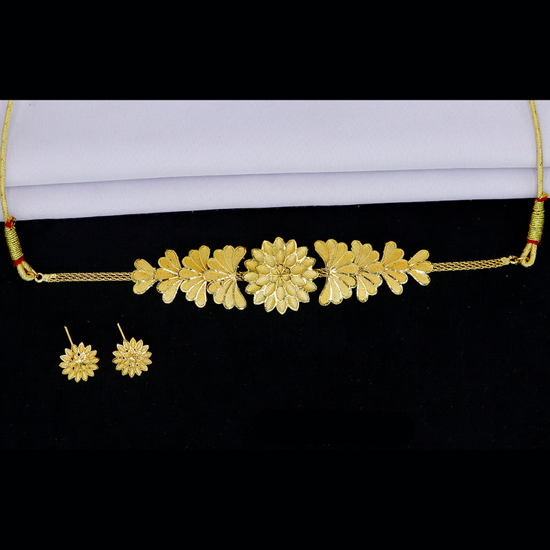 Mahavir Gold Plated Choker Necklace Set