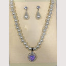 Crescent Creation Intricately Designed Necklace Set with Delicate Pearl Detailing