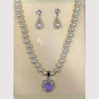 Crescent Creation Intricately Designed Necklace Set with Delicate Pearl Detailing