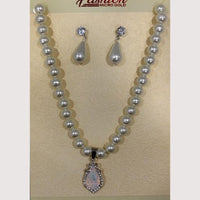 Crescent Creation Intricately Designed Necklace Set with Delicate Pearl Detailing
