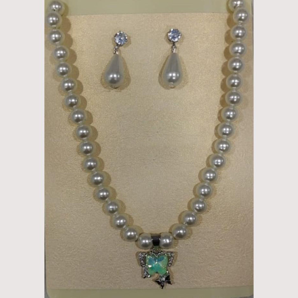 Crescent Creation Intricately Designed Necklace Set with Delicate Pearl Detailing