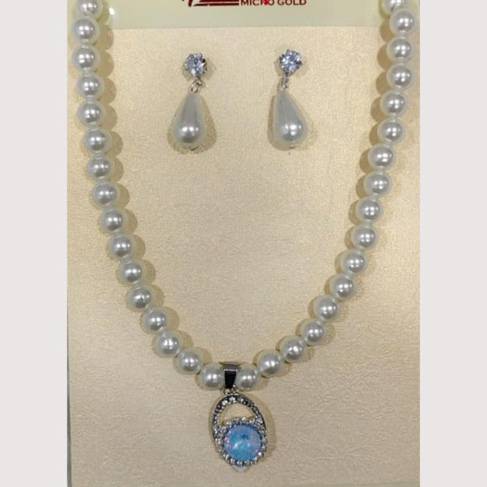 Crescent Creation Intricately Designed Necklace Set with Delicate Pearl Detailing
