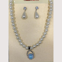 Crescent Creation Intricately Designed Necklace Set with Delicate Pearl Detailing