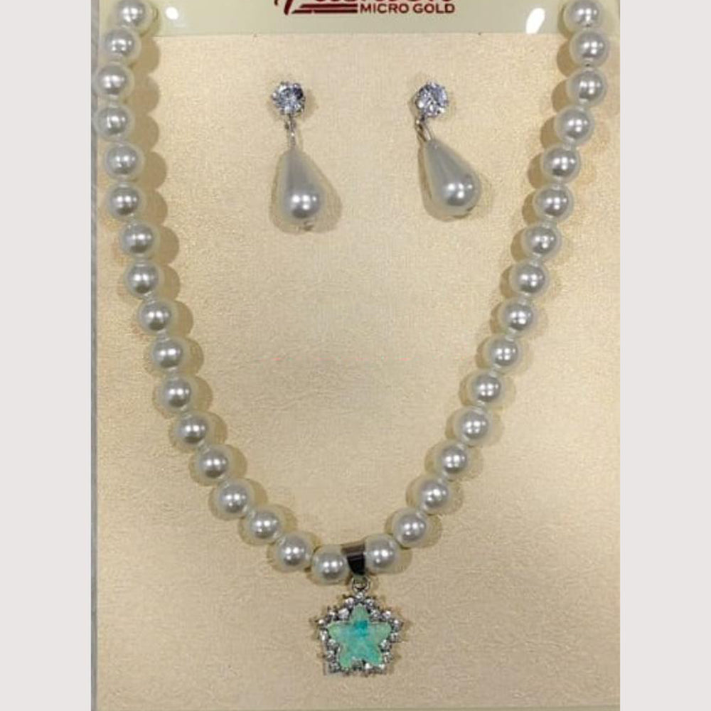 Crescent Creation Intricately Designed Necklace Set with Delicate Pearl Detailing