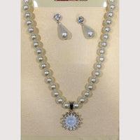 Crescent Creation Intricately Designed Necklace Set with Delicate Pearl Detailing