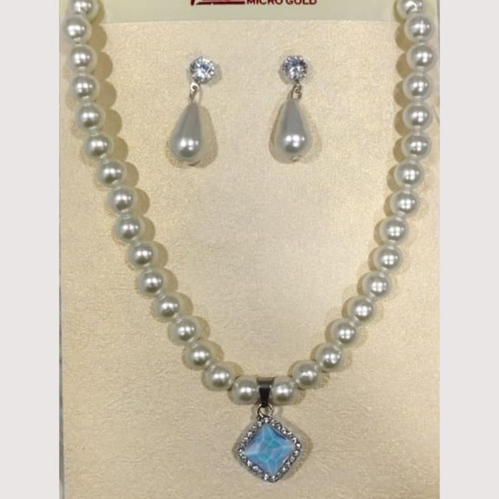 Crescent Creation Intricately Designed Necklace Set with Delicate Pearl Detailing