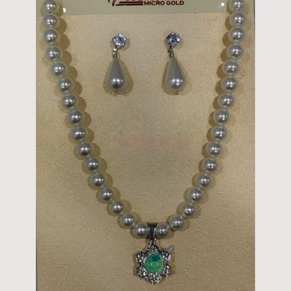 Crescent Creation Intricately Designed Necklace Set with Delicate Pearl Detailing