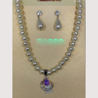 Crescent Creation Intricately Designed Necklace Set with Delicate Pearl Detailing