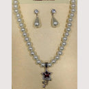 Crescent Creation Intricately Designed Necklace Set with Delicate Pearl Detailing