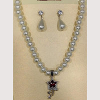Crescent Creation Intricately Designed Necklace Set with Delicate Pearl Detailing