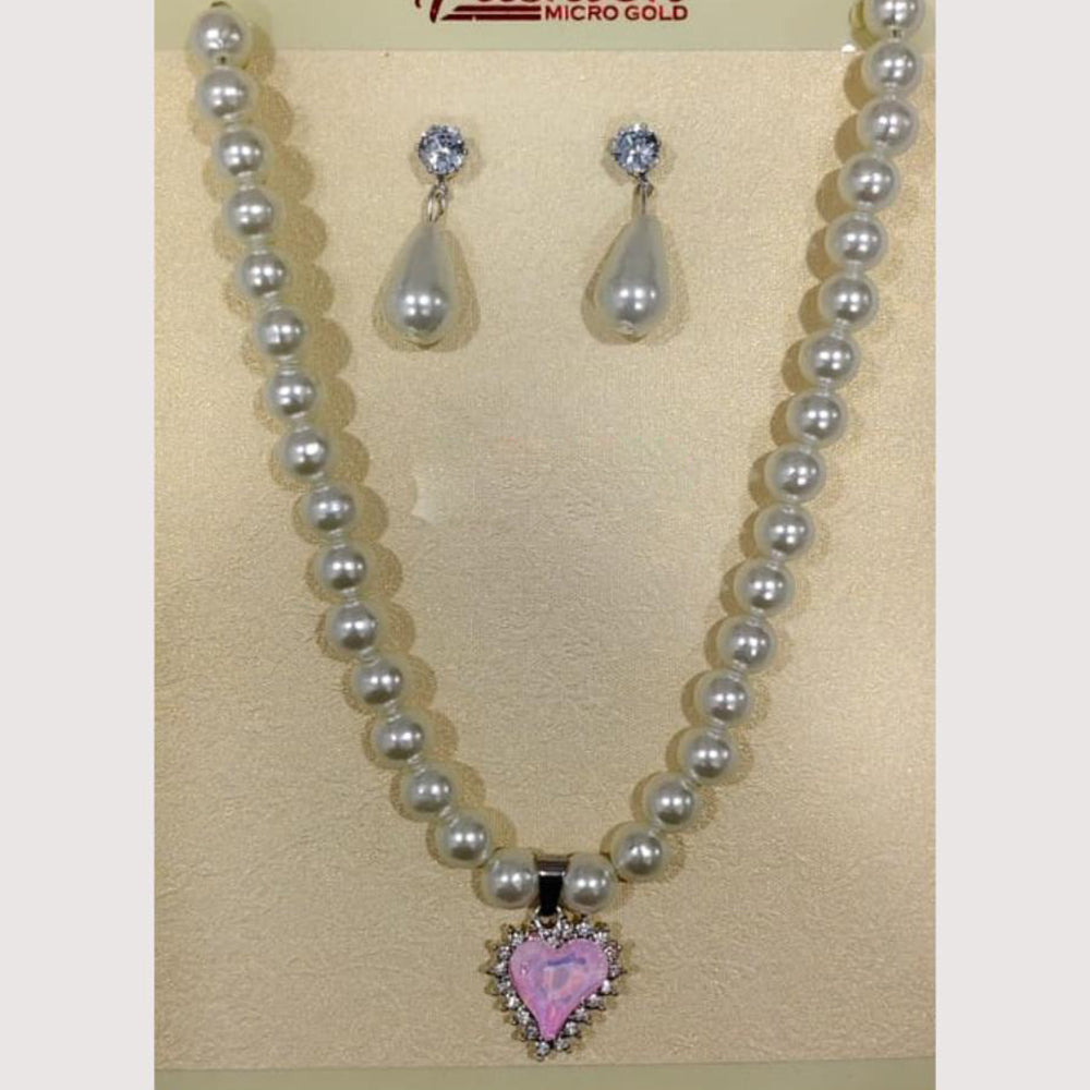 Crescent Creation Intricately Designed Necklace Set with Delicate Pearl Detailing