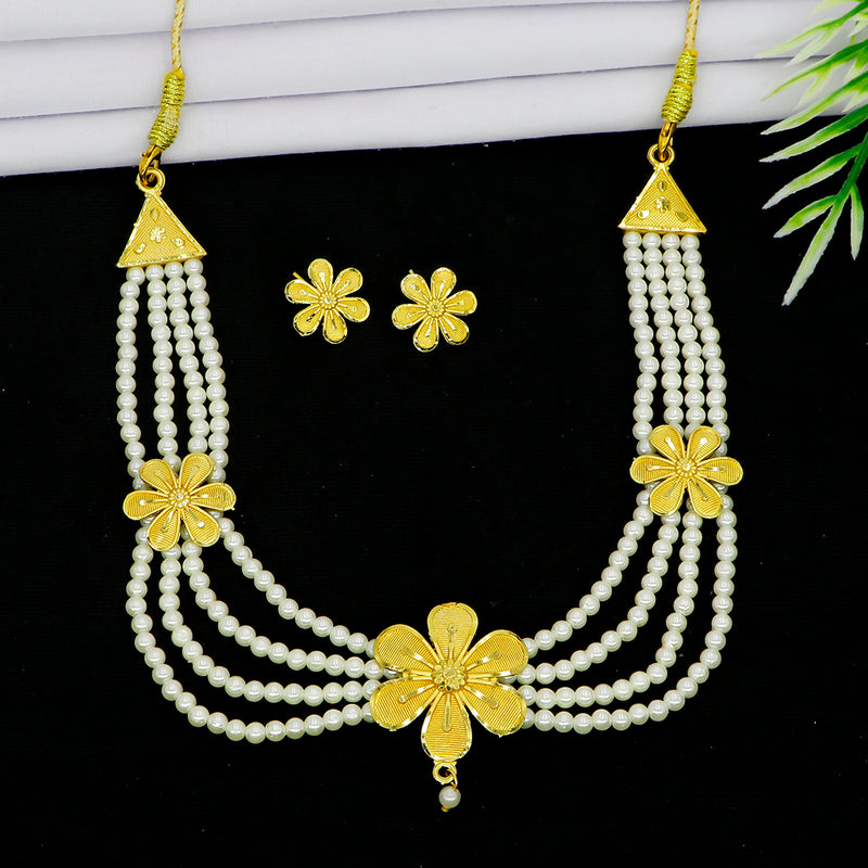 Mahavir Gold Plated Choker Necklace Set