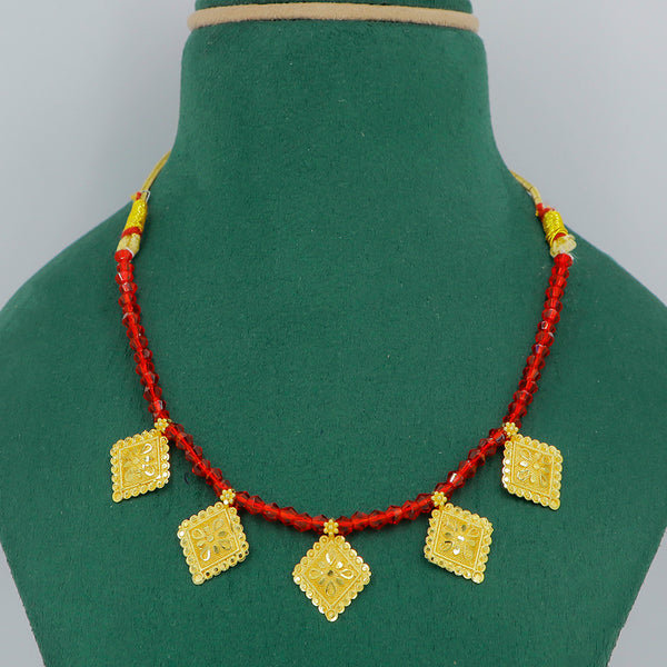 Mahavir Gold Plated Beads Necklace Set