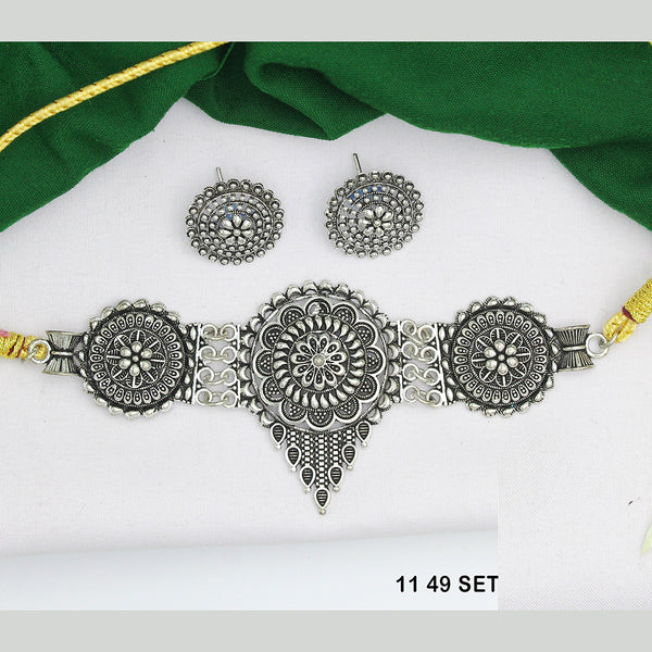 Mahavir Oxidised Plated Necklace Set