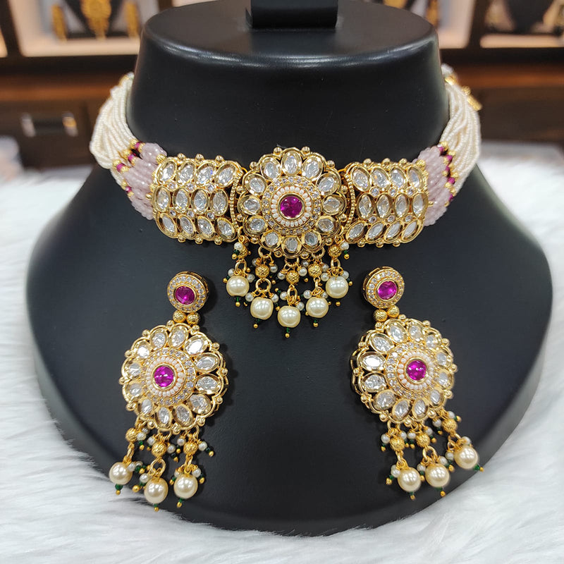 Raj Creations Gold Plated Choker Necklace Set