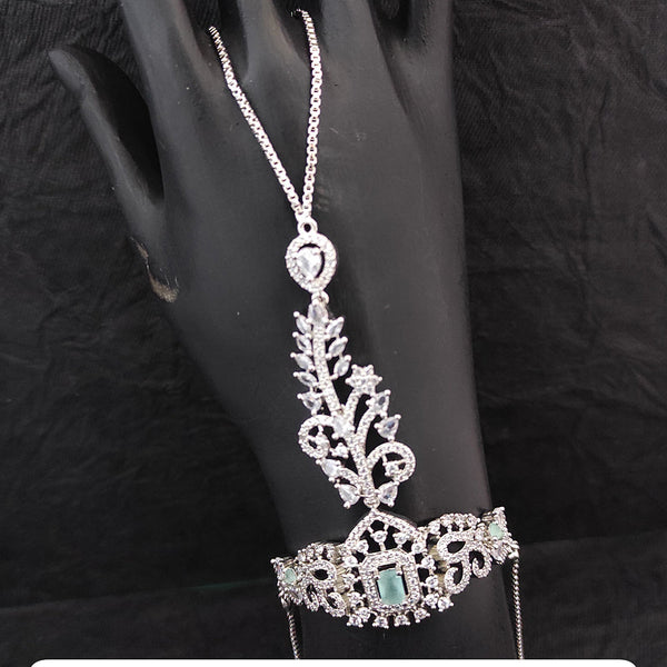 Raj Creations Silver Plated AD Adjustable Hand Harness