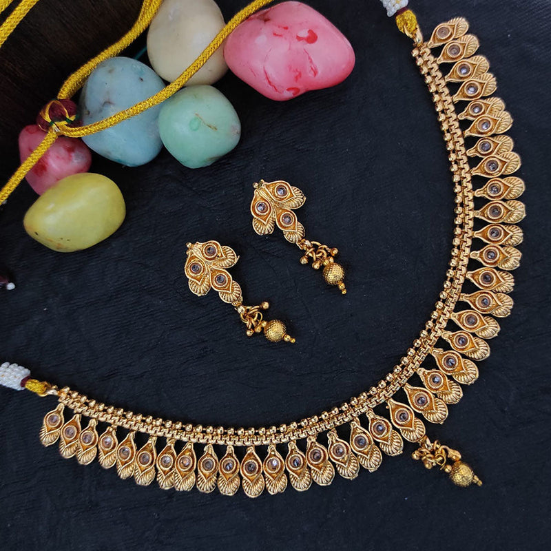 Raj Creations Gold Plated Crystal Stone Necklace Set