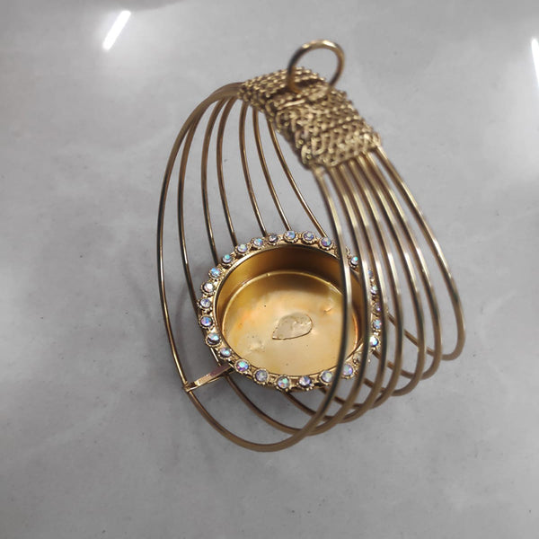 Viky Brass Metal Gold Plated Designer Hanging Diya