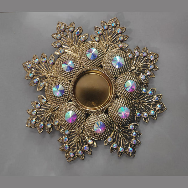 Viky Brass Metal Gold Plated Designer Diya