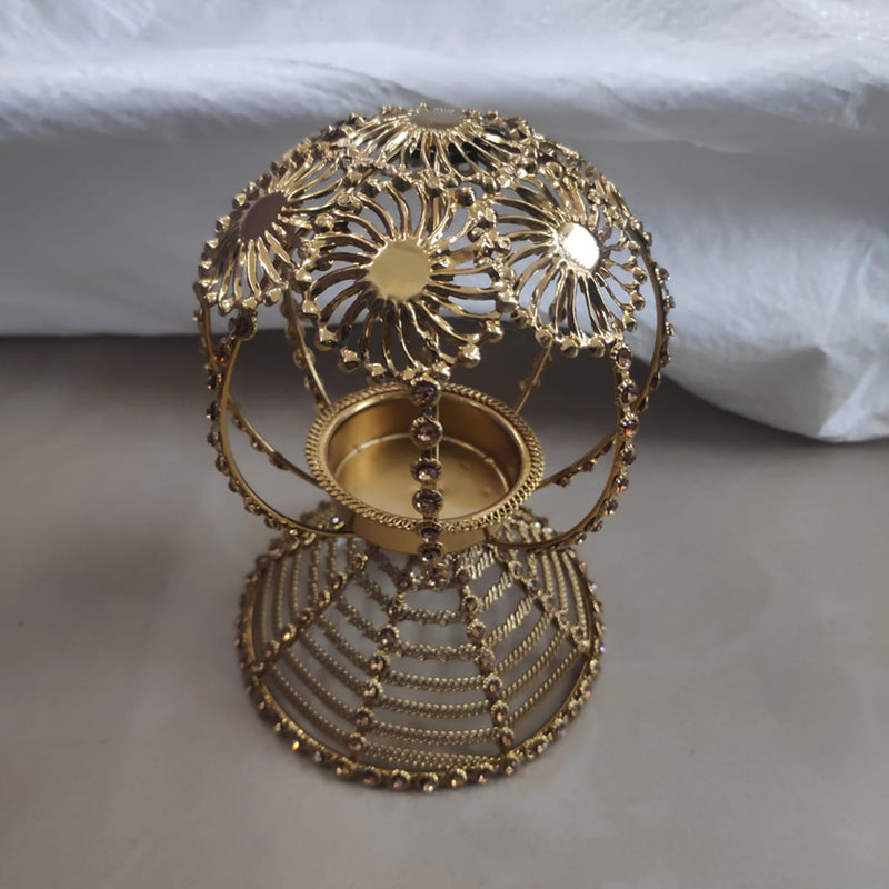 Viky Brass Metal Gold Plated Designer Diya