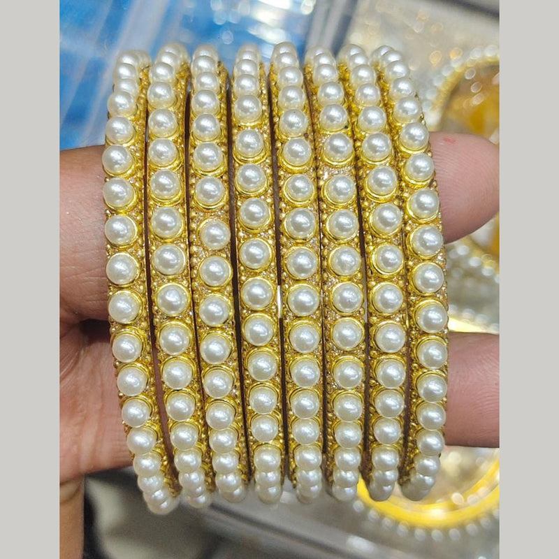 Kiran Bangles Gold Plated Pearls Bangles Set